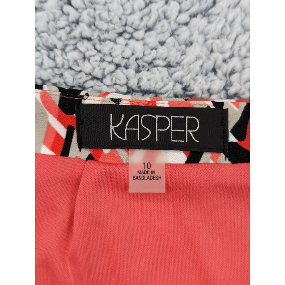 Kasper Knee Length Pencil Skirt Womens 10 Colorful Artsy Lightweight Stretch - Picture 14 of 15